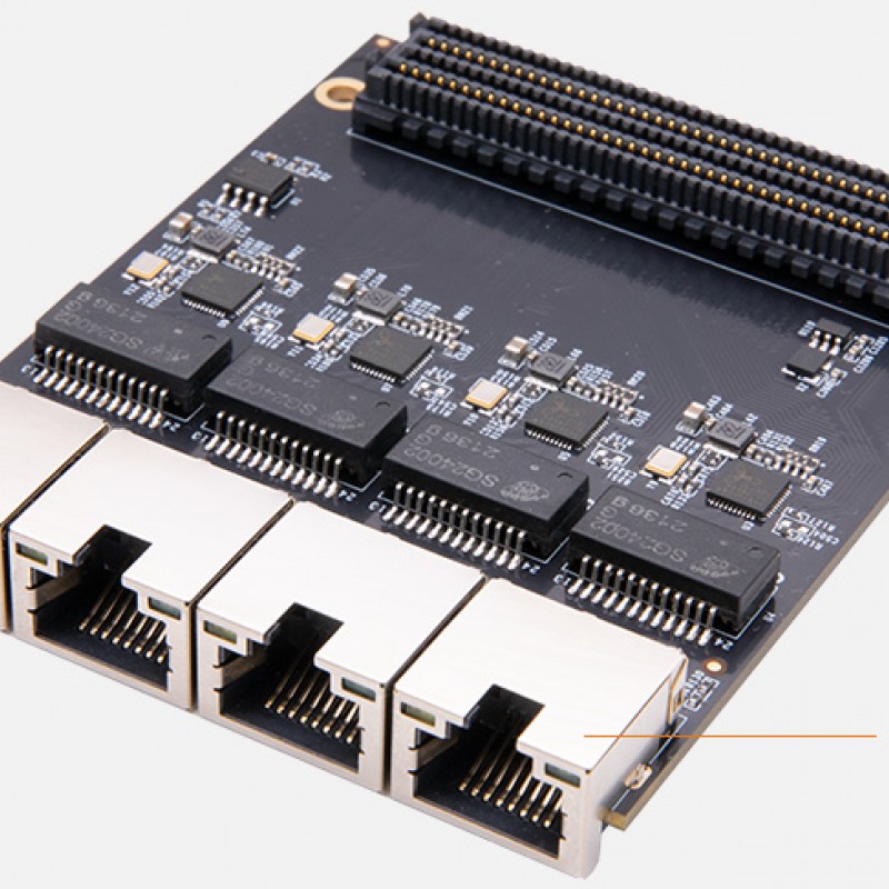 FL2121 4-channel PHY Gigabit Ethernet port module LPC FMC Card