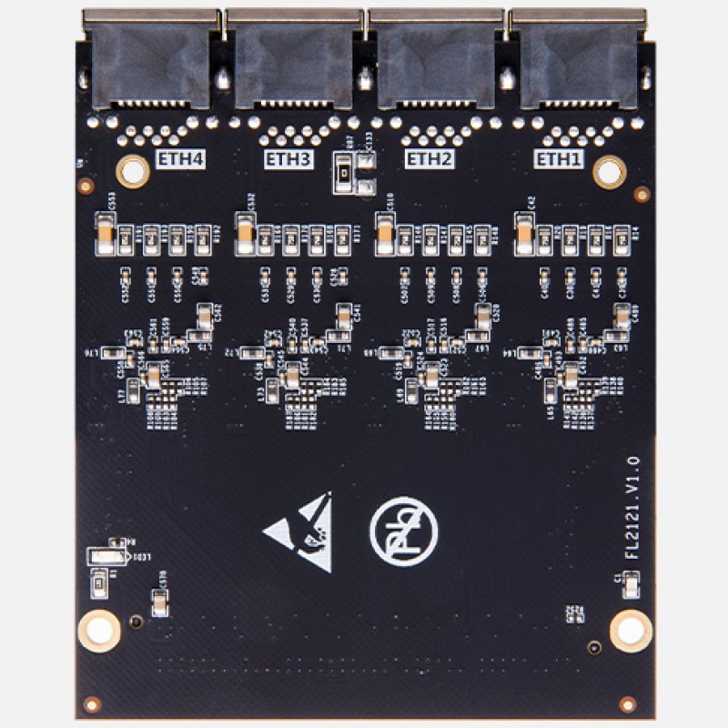 FL2121 4-channel PHY Gigabit Ethernet port module LPC FMC Card