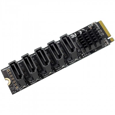 M.2 PCIe to 5-Port SATA 3.0 Expansion Card