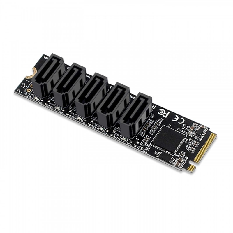 M.2 PCIe to 5-Port SATA 3.0 Expansion Card