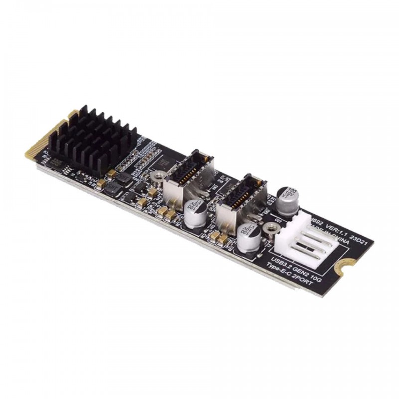 M.2 PCIe to USB 3.0 Type-E & Type-C Dual Port Expansion Card